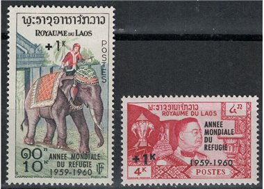 LAOS 1960 World Refugee Year 2v MNH**