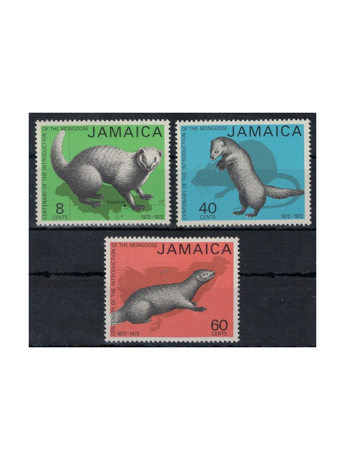 JAMAICA 1973 Wildlife, mongooses 3v MNH**