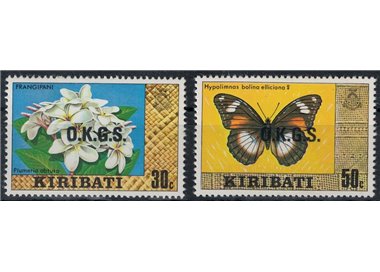 KIRIBATI 1981 Servizio, Fiori e farfalle 2v MNH**