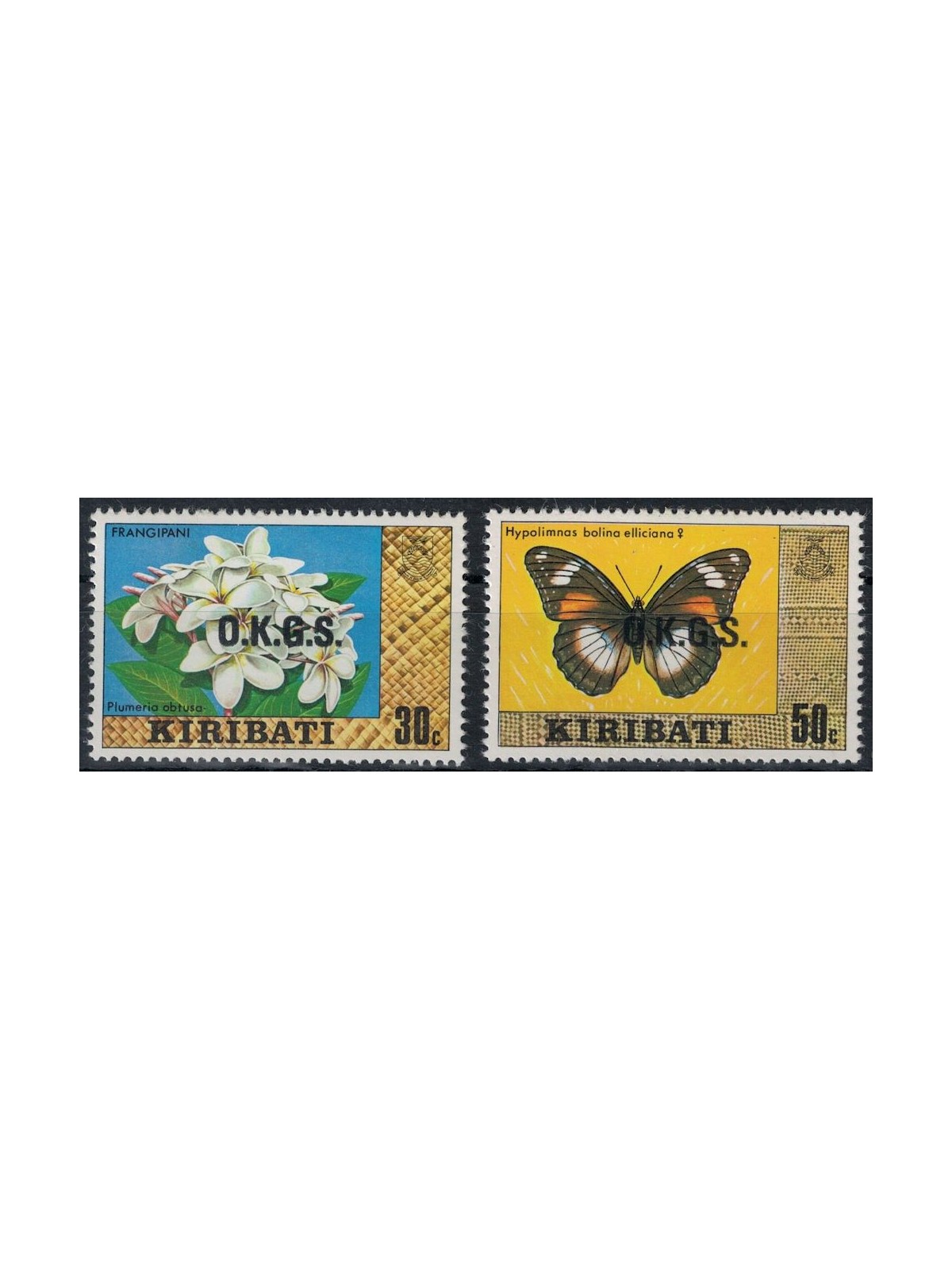 KIRIBATI 1981 Servizio, Fiori e farfalle 2v MNH**