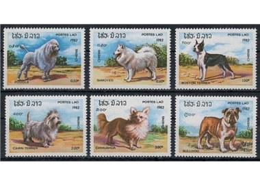 LAOS 1982 Purebred Dogs 6v MNH**