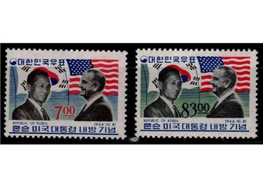 SOUTH KOREA 1966 Visit of President Lyndon B. Johnson 2v MNH**