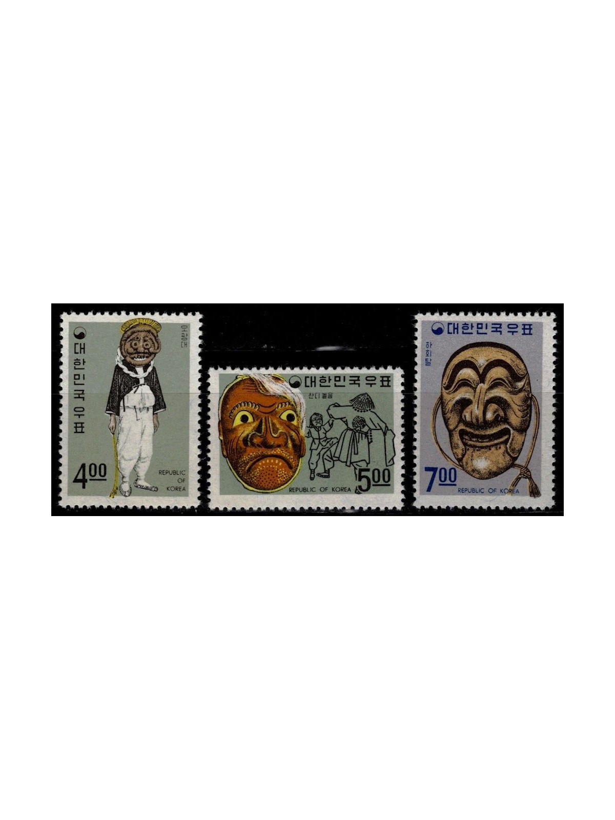 SOUTH KOREA 1967 Folklore (I) 3v MNH**