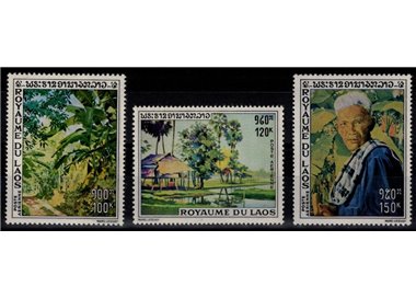 LAOS 1970 Paintings (airmail) 3v MNH**