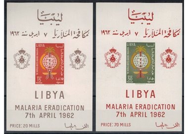 LIBIA 1962 Lotta contro la malaria 2 BF MNH**