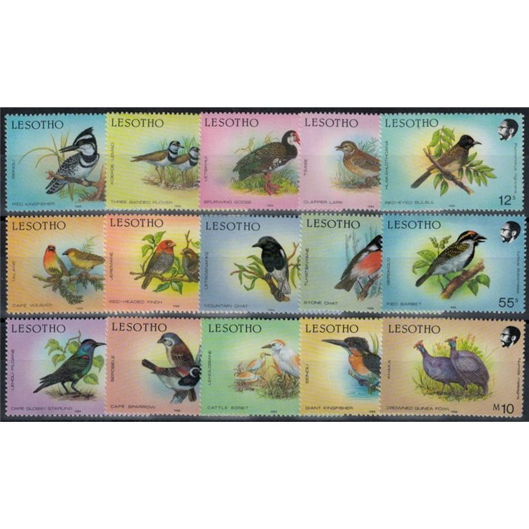 LESOTHO 1988 Fauna, birds 15v MNH**