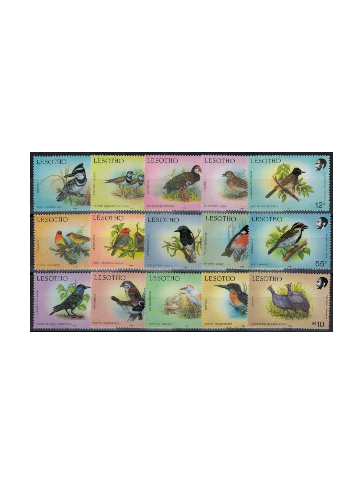 LESOTHO 1988 Fauna, birds 15v MNH**