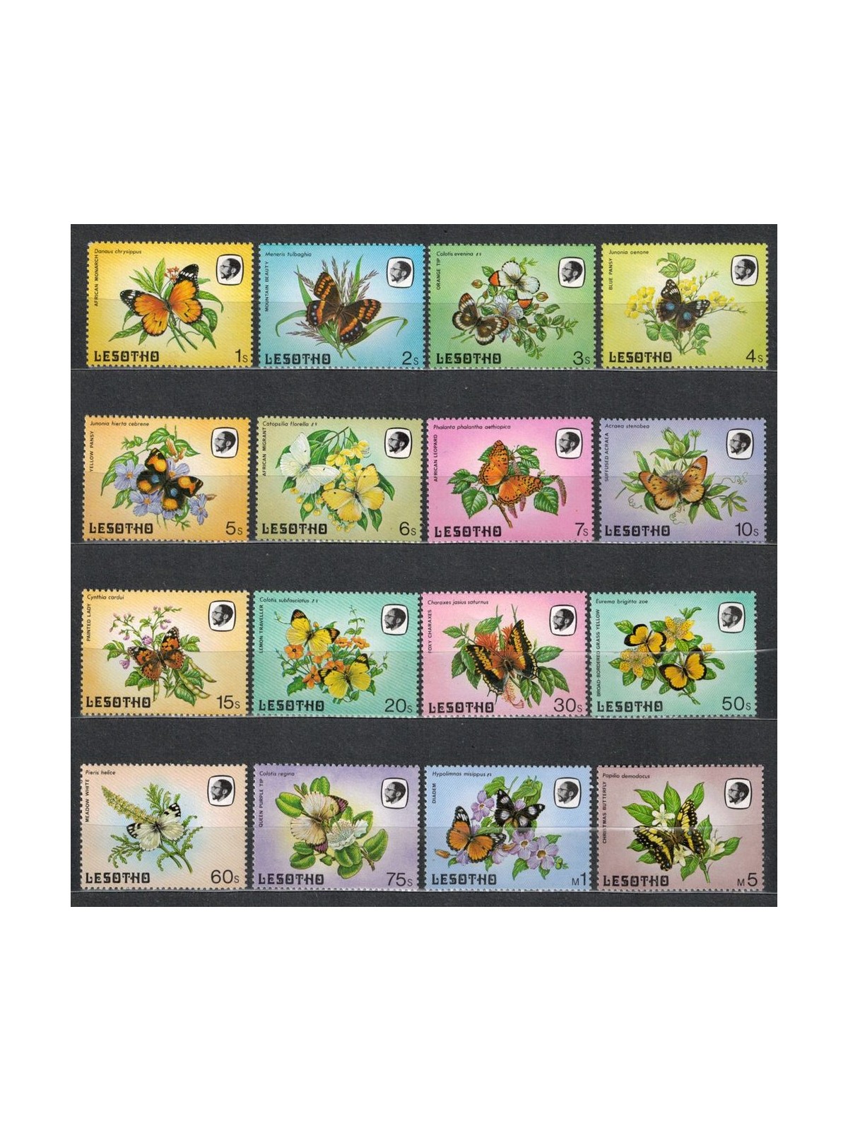LESOTHO 1984 Fauna, butterflies 16v MNH**