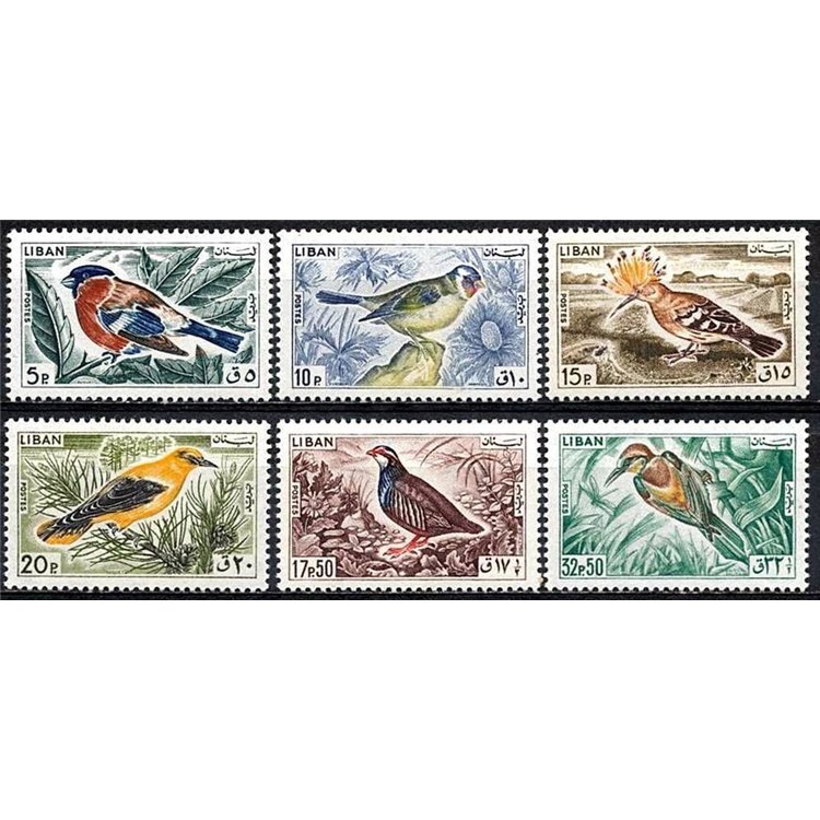 LIBANO 1965 Fauna, uccelli 6v MNH**