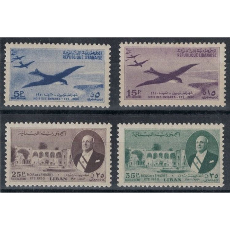 LEBANON 1950 Month of Emigrants, airmail 4v MNH**
