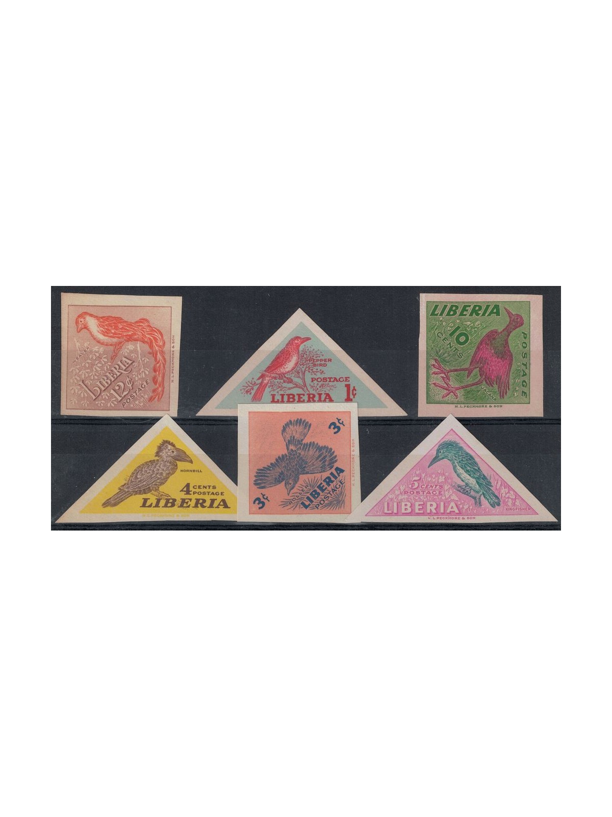 LIBERIA 1954 Uccelli diversi 6v MNH**