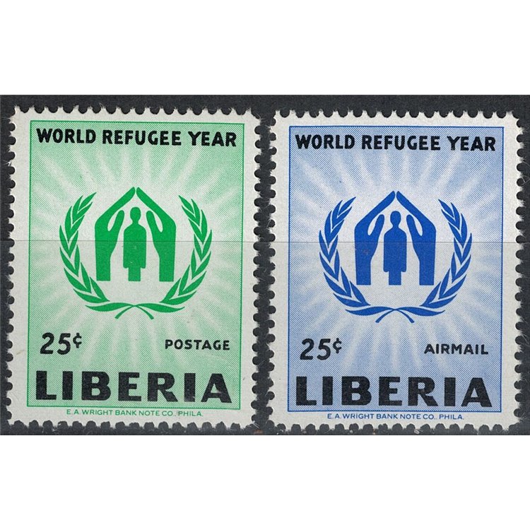 LIBERIA 1960 World Refugee Year 2v MNH**