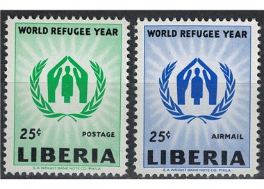 LIBERIA 1960 Anno mondiale del rifugiato 2v MNH**