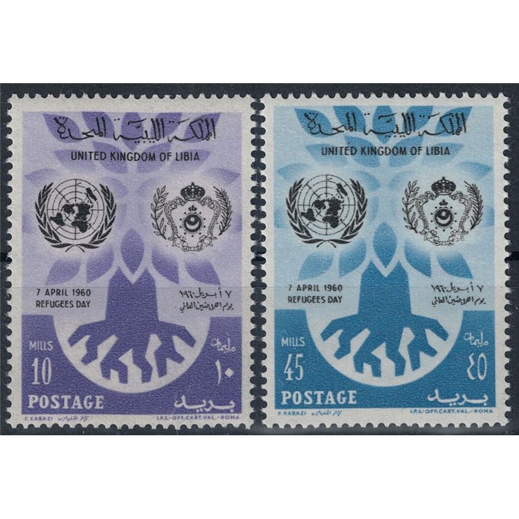 LIBYA 1960 World Refugee Day 2v MNH**