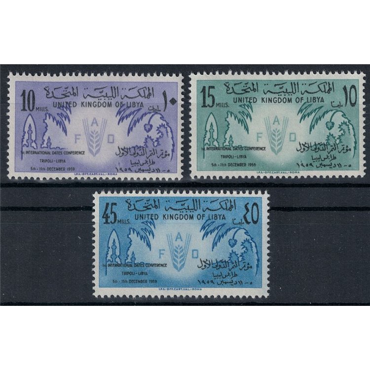 LIBYA 1959 International Date Conference 3v MNH**