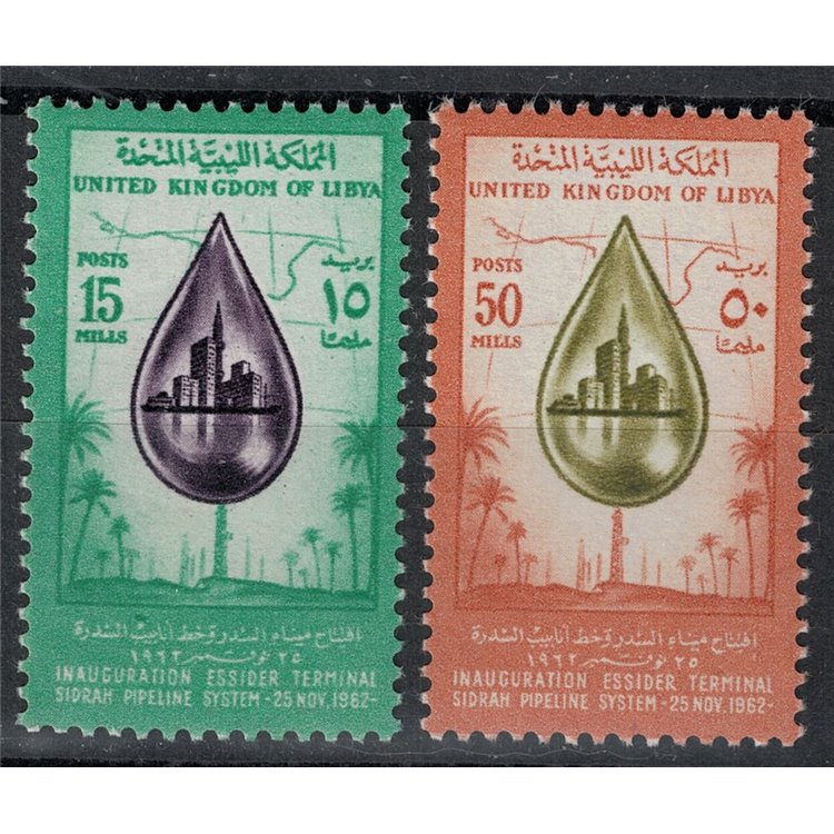 LIBYA 1962 Sidrah Oil Pipeline 2v MNH**