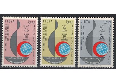 LIBYA 1963 Centenary of the Red Cross 3v MNH**