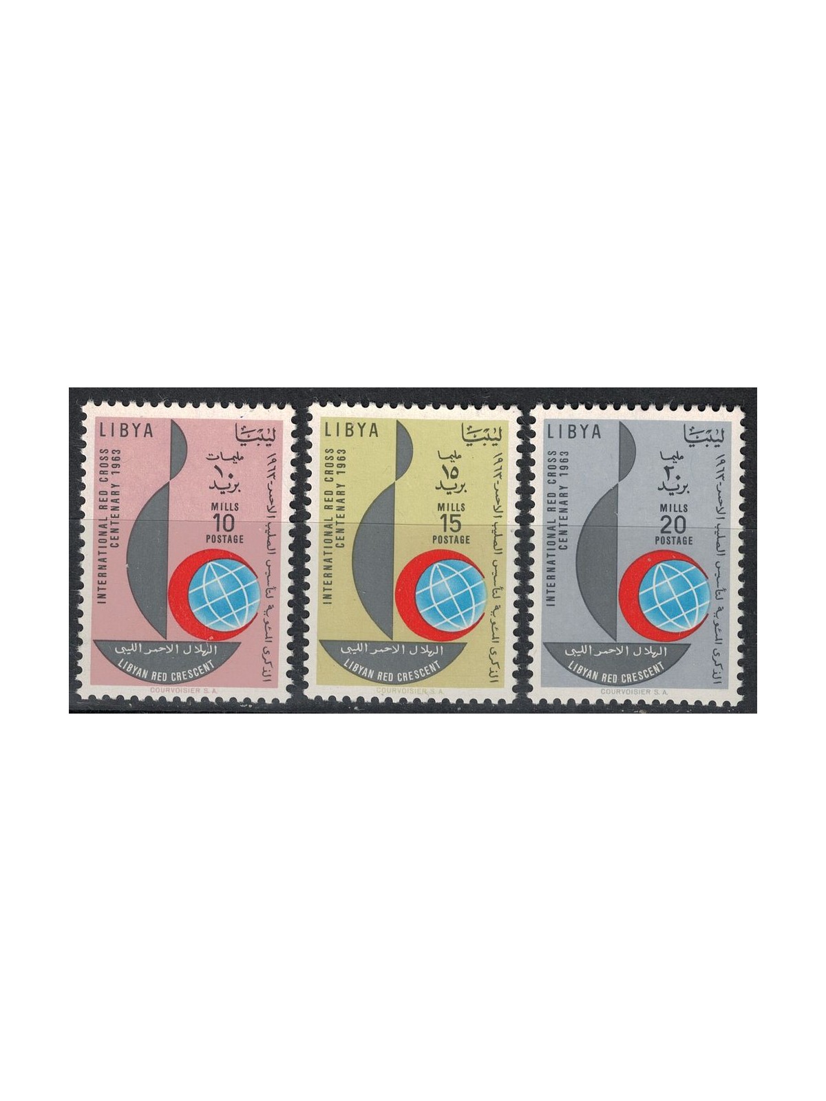 LIBYA 1963 Centenary of the Red Cross 3v MNH**