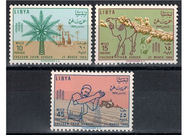 LIBYA 1963 Campaign against hunger 3v MNH**