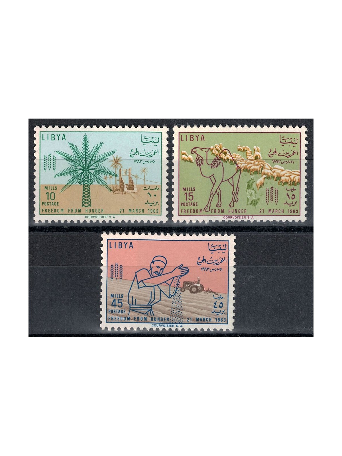 LIBIA 1963 Campagna contro la fame 3v MNH**