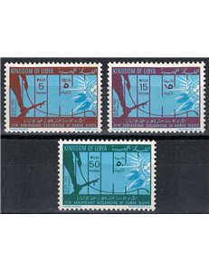 LIBIA 1963 Dichiarazione del Diritto dell'Uomo 3v MNH**