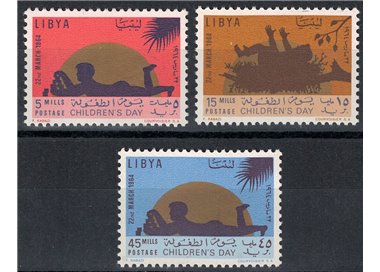 LIBIA 1964 Giornata dell'infanzia 3v MNH**