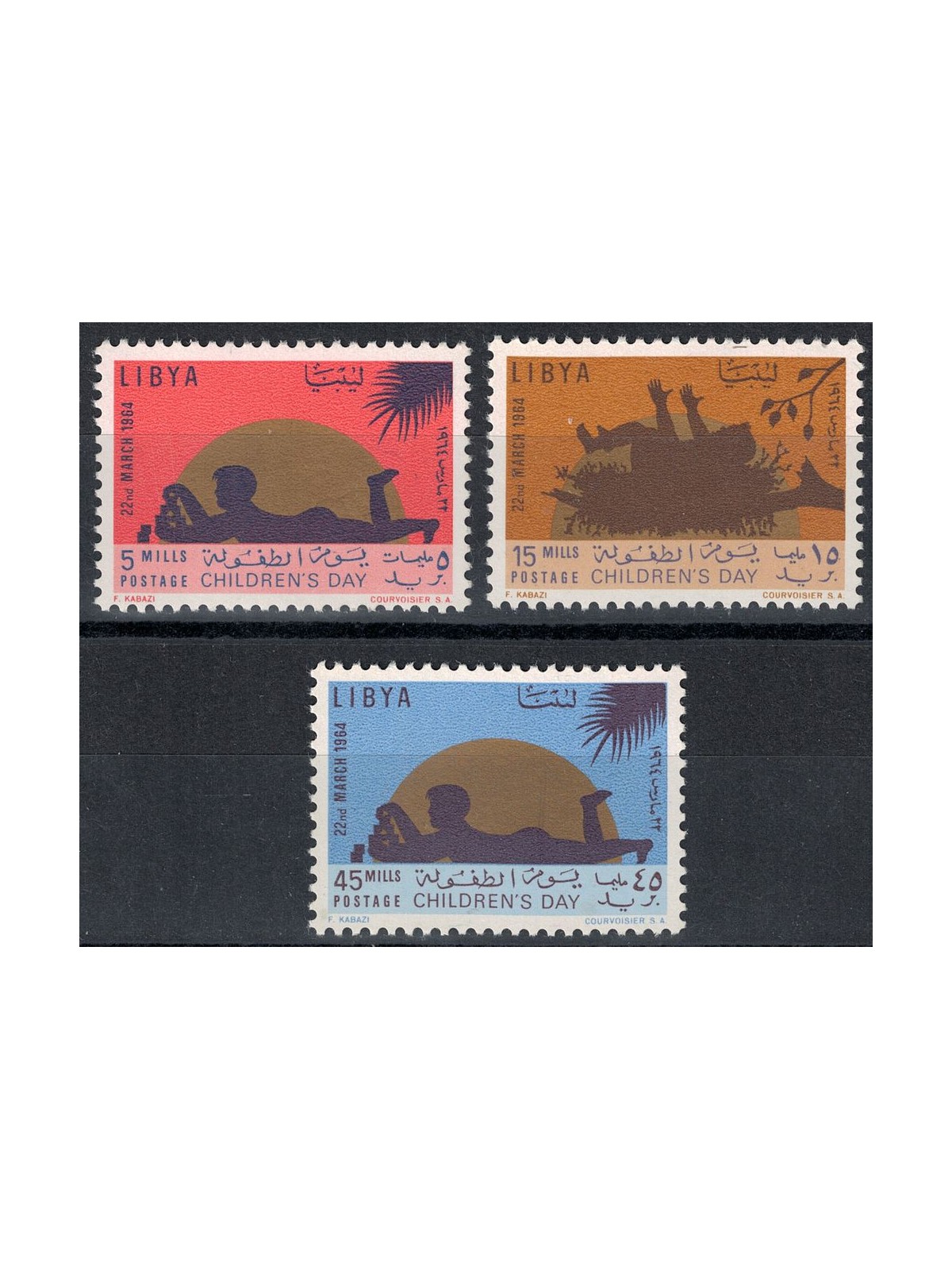 LIBYA 1964 Children's Day 3v MNH**