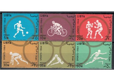 LIBYA 1964 Tokyo Olympics 6v MNH**