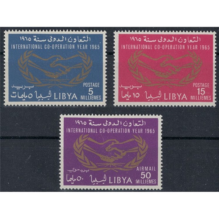LIBYA 1965 Year of International Cooperation 3v MNH**
