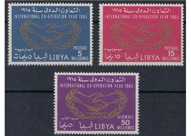 LIBYA 1965 Year of International Cooperation 3v MNH**
