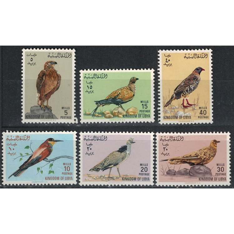 LIBIA 1965 Uccelli, soggetti e formati diversi 6v MNH**