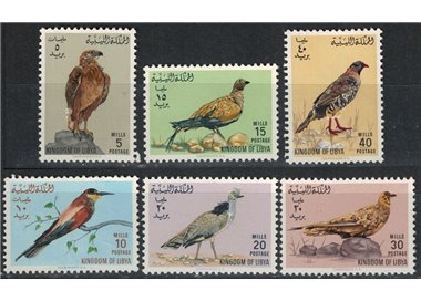 LIBIA 1965 Uccelli, soggetti e formati diversi 6v MNH**
