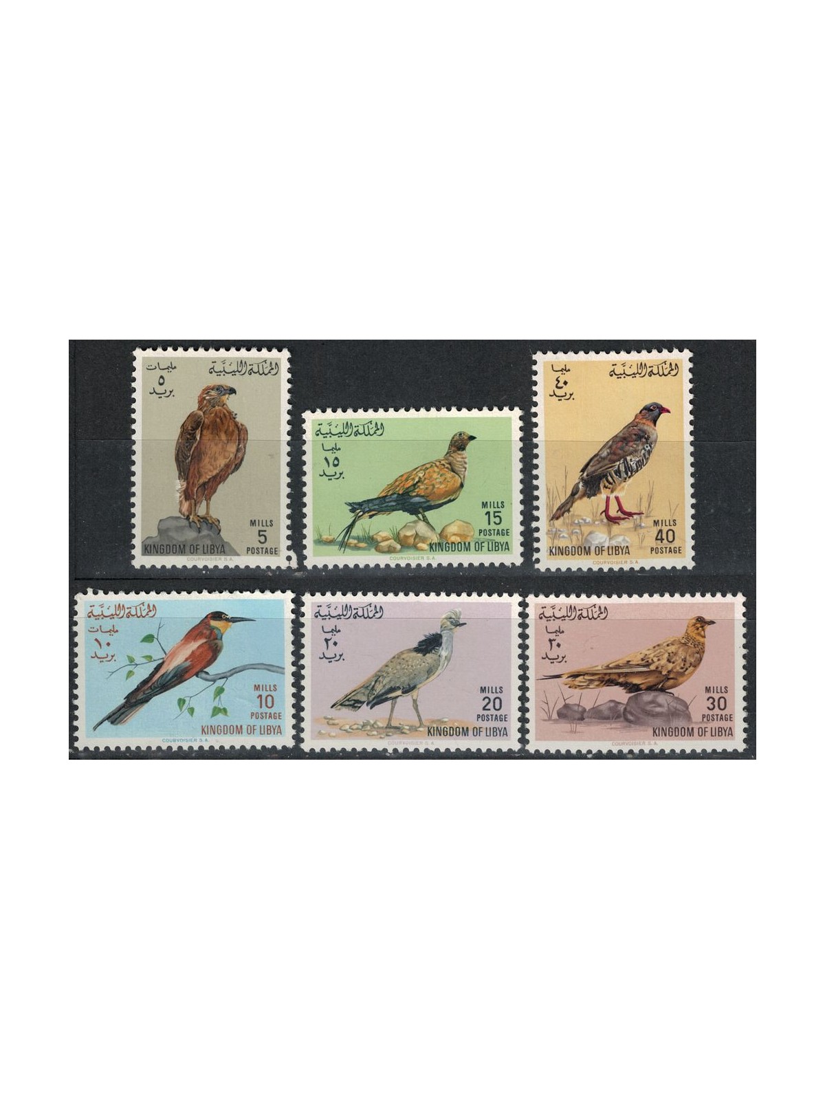 LIBIA 1965 Uccelli, soggetti e formati diversi 6v MNH**