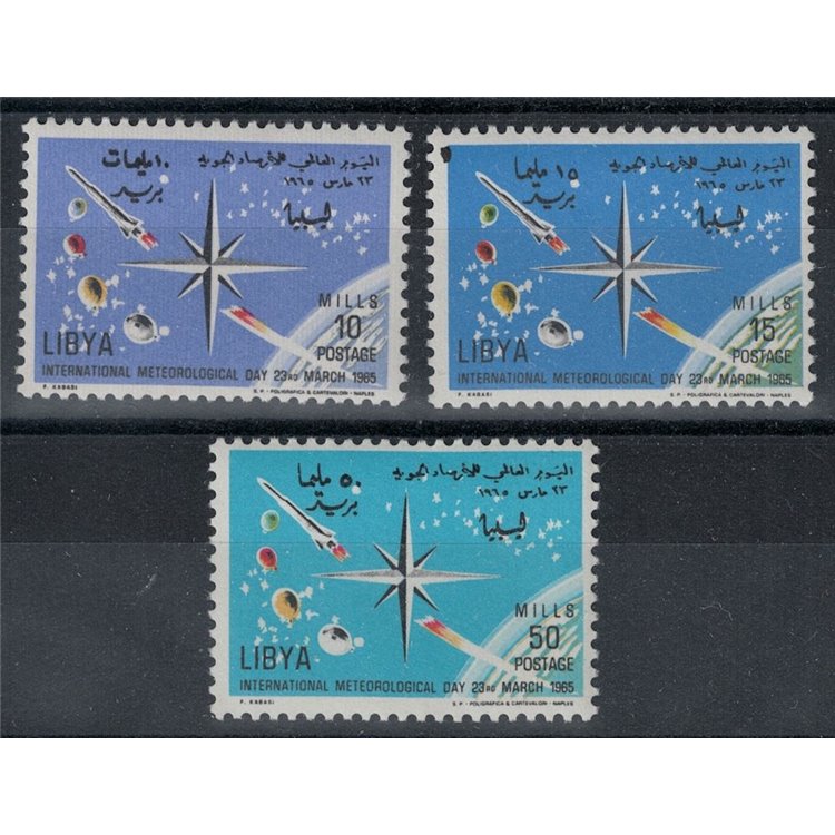 LIBYA 1965 Meteorological Day 3v MNH**