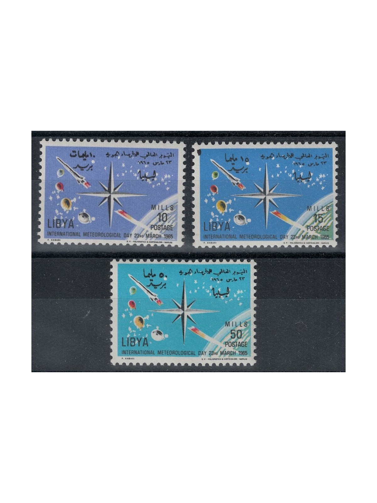 LIBIA 1965 Giornata meteorologica 3v MNH**