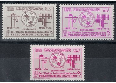 LIBIA 1965 Centenario UIT 3v MNH**