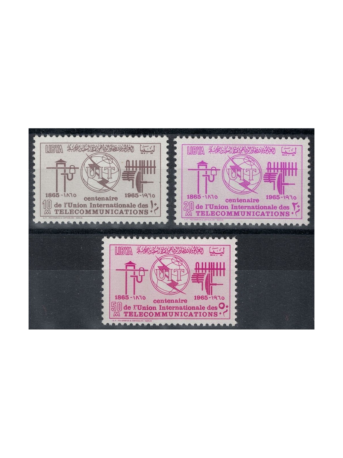LIBYA 1965 ITU Centenary 3v MNH**