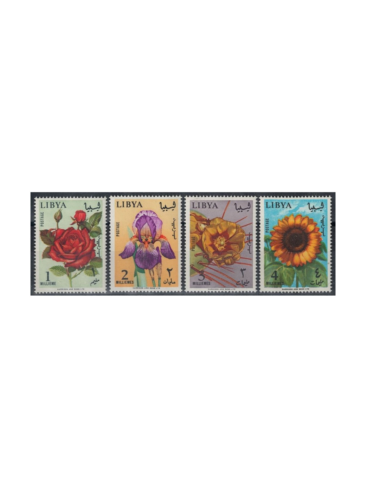 LIBYA 1965 Various flowers 4v MNH**