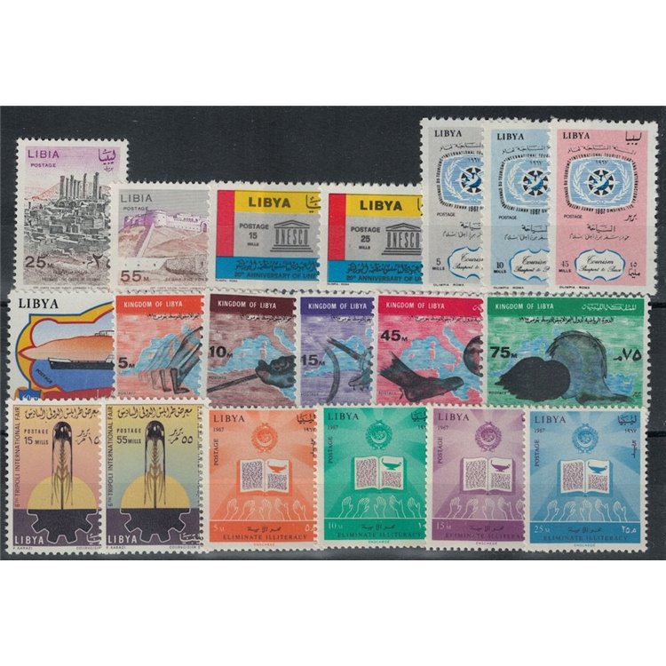 LIBIA 1967 Annata completa 19v MNH**