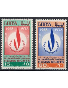 LIBIA 1968 Anno dei diritti dell'uomo 2v MNH**