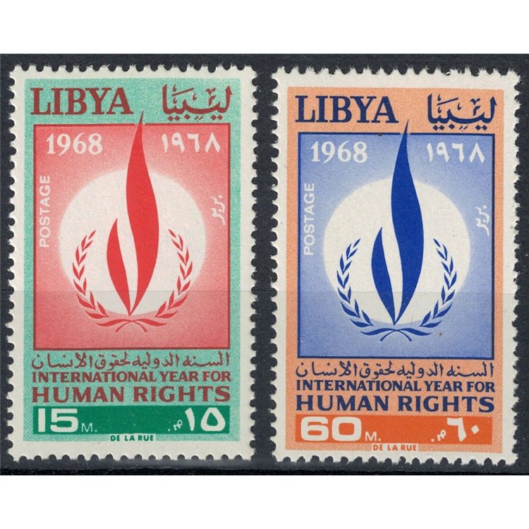 LIBIA 1968 Anno dei diritti dell'uomo 2v MNH**