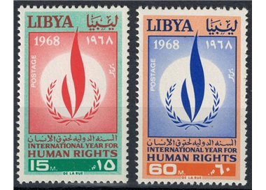 LIBIA 1968 Anno dei diritti dell'uomo 2v MNH**