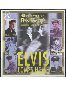 LIBERIA 2000 Elvis Presley (Military Service) 6v MNH**