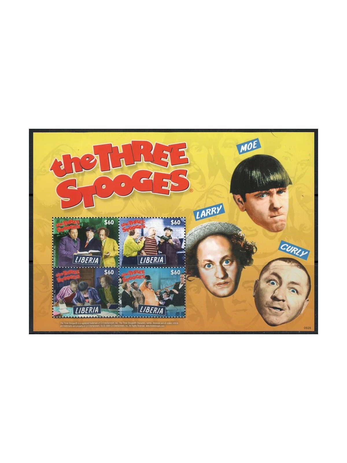 LIBERIA 2009 The Three Stooges 4v MNH**