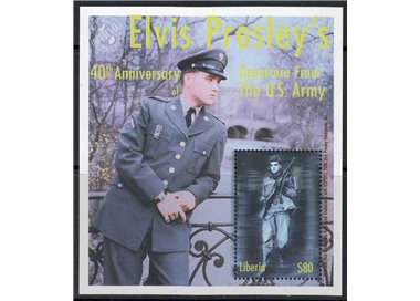 LIBERIA 2000 Elvis Presley (Military Service) s/s MNH**