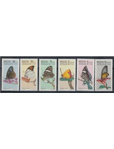 MACAU 1985 Butterflies 6v MNH**