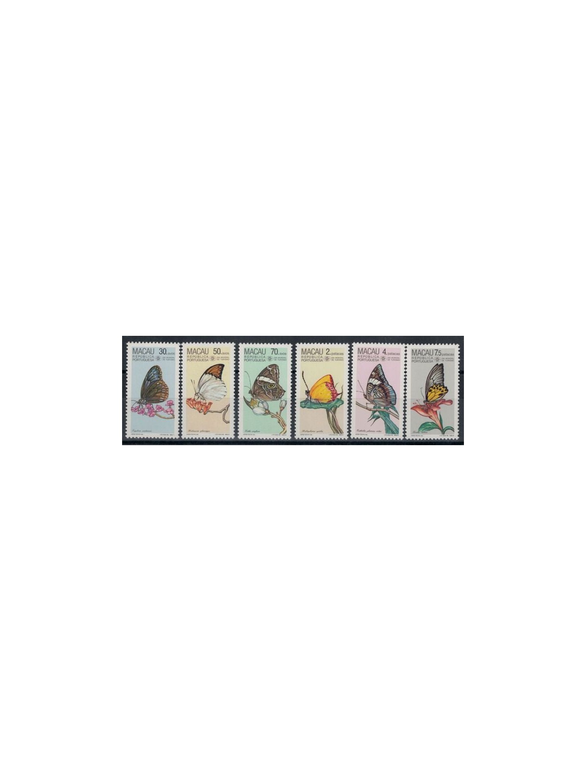 MACAU 1985 Butterflies 6v MNH**
