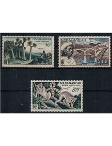 MADAGASCAR 1954 Airmail 3v MNH**
