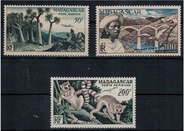 MADAGASCAR 1954 Posta aerea 3v MNH**