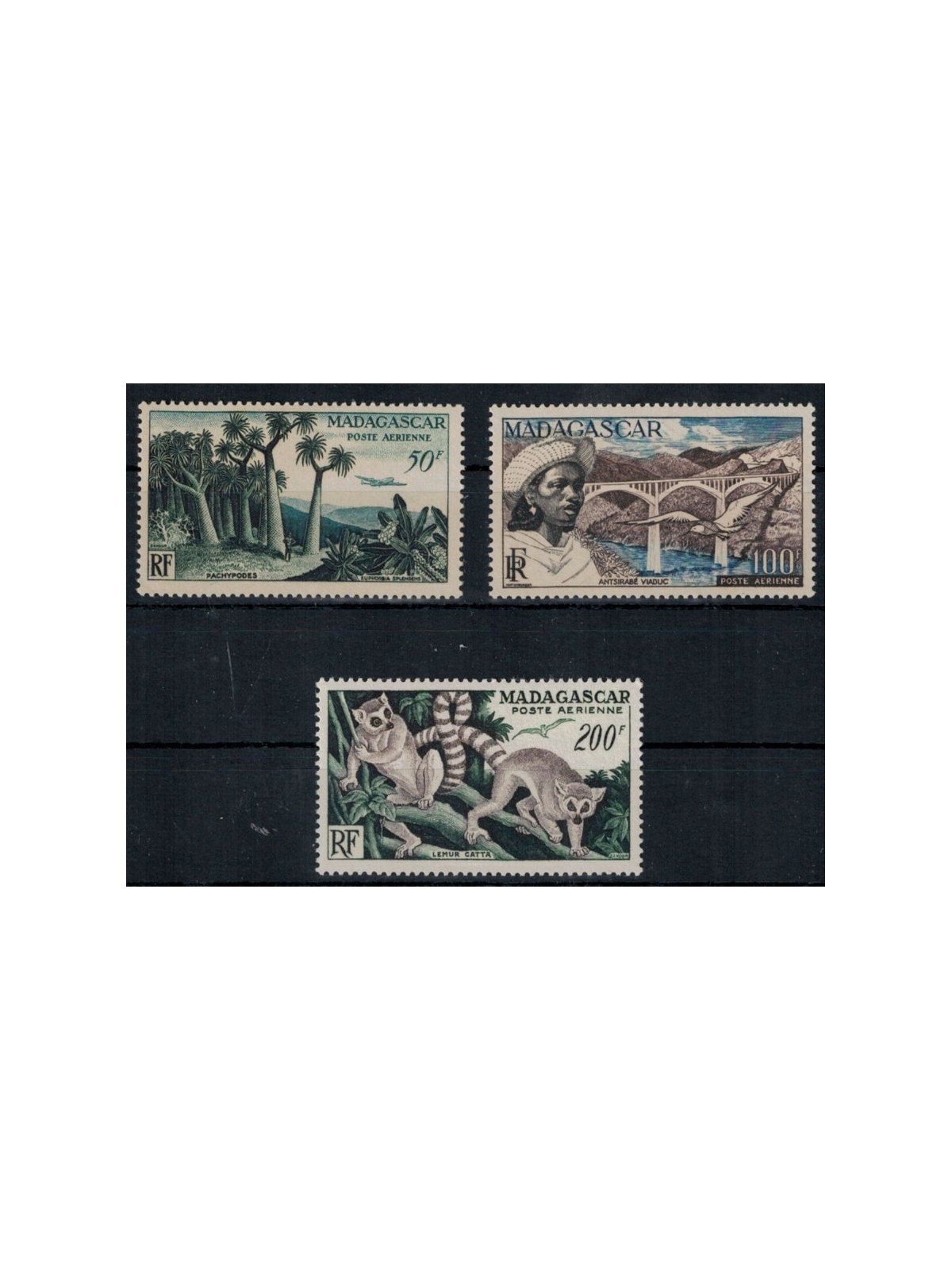 MADAGASCAR 1954 Airmail 3v MNH**